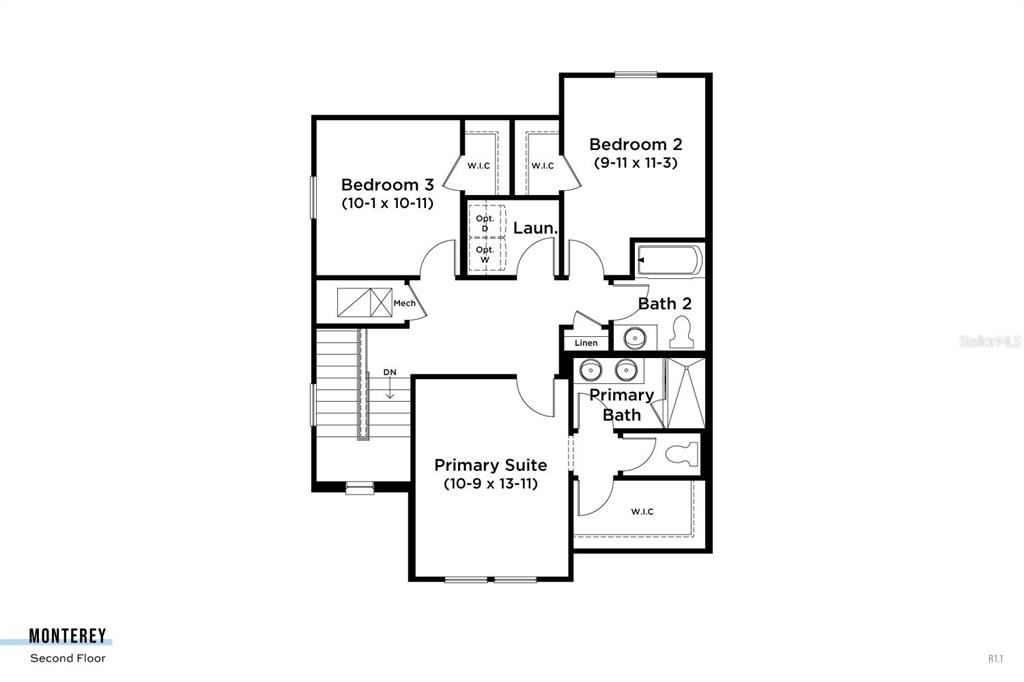 This is a floor plan for the second level of a residential home — 2720 MEADOW CREST DRIVE, ST CLOUD, FL
