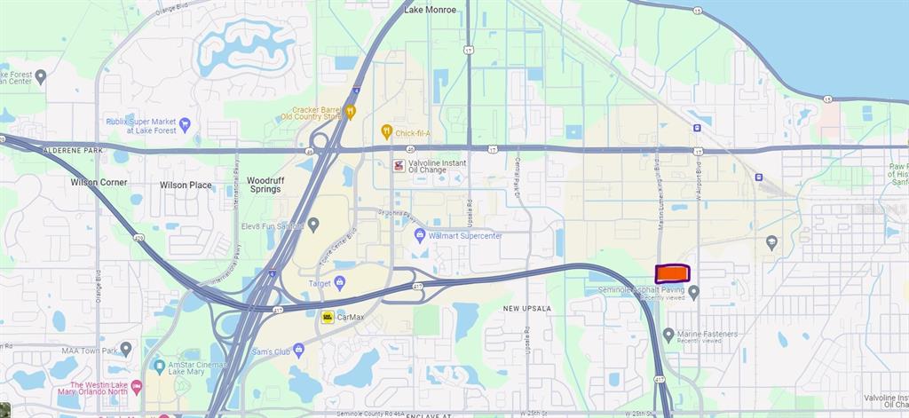 This is a map showing the location of a property in Sanford, Florida — ALBRIGHT ROAD, SANFORD, FL