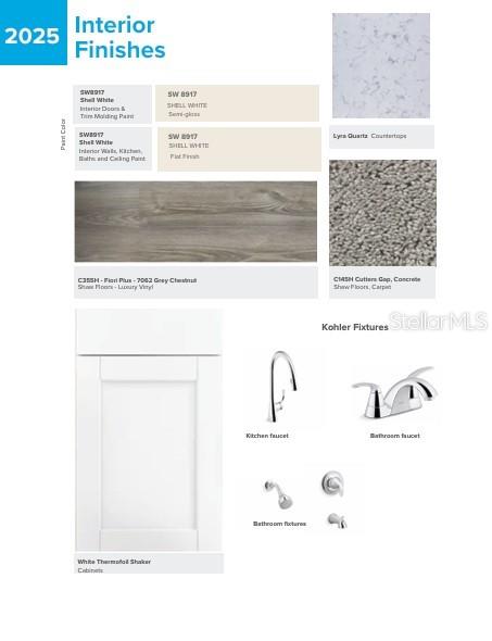 This image is a digital rendering of interior finish selections for a home — 12838 SE 53RD COURT, BELLEVIEW, FL