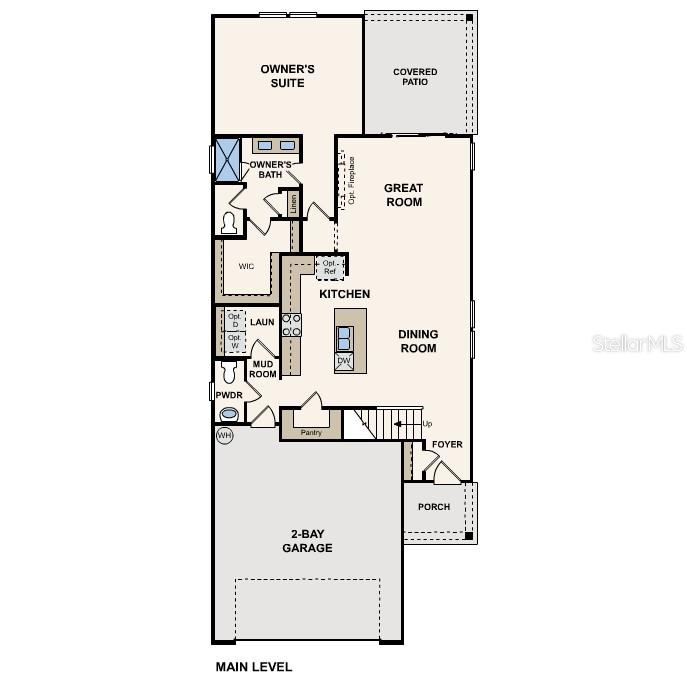 This is a floor plan for the main level of a home with a garage — 1349 RIBBON PLACE, PALM COAST, FL