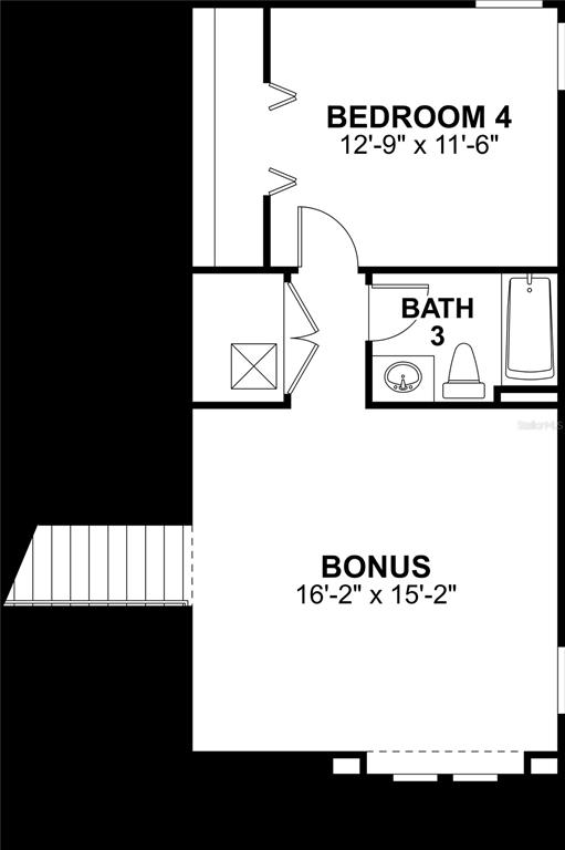 This floor plan shows a bonus room, a bedroom, and a full bathroom — 2162 CLARY SAGE DRIVE, SPRING HILL, FL