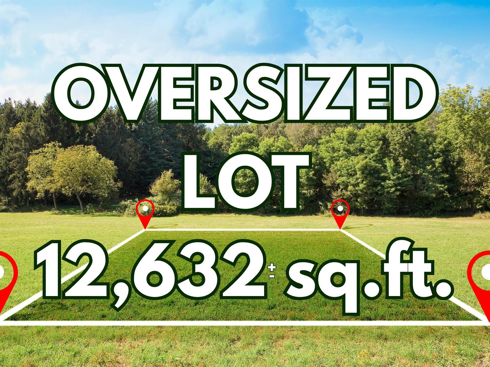 A digital rendering shows a rectangular plot of land marked with map pins and text — 1510 Briscoe Circle SW, Palm Bay FL 32908, PALM BAY, FL