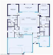 This is a floor plan for a single-story home featuring a garage, kitchen, and lanai — 19925 Nickel Trail, Punta Gorda FL 33982, PUNTA GORDA, FL