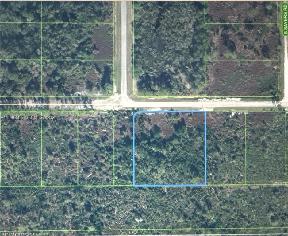 An aerial map view shows a rectangular plot of land outlined in blue — 2301 S Avon Estates Blvd, Avon Park FL 33825, AVON PARK, FL