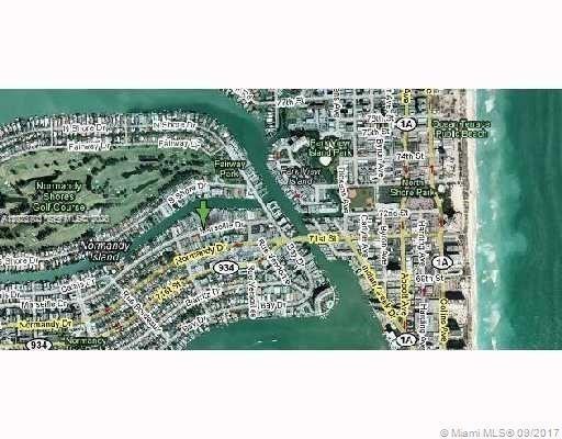 This is an aerial map showing Normandy Island and the surrounding area in Miami Beach — 1233 Marseille Dr # 5, Miami Beach FL 33141, MIAMI BEACH, FL