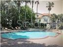 A swimming pool sits in front of a two-story house surrounded by palm trees — 827 CAMARGO WAY UNIT 307, ALTAMONTE SPRINGS, FL