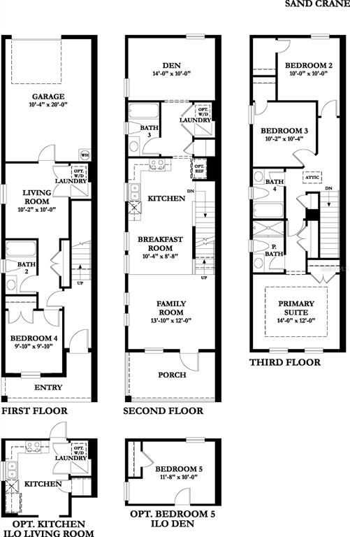 This is a floor plan showing the layout of a three-story residential home — 2711 W NORTH B STREET UNIT 2, TAMPA, FL