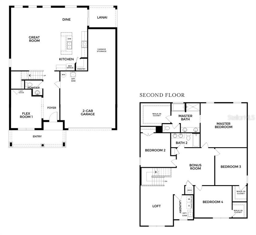 This is a two-story residential floor plan showing the layout of rooms and spaces — 3262 VICEROY COURT, POINCIANA, FL