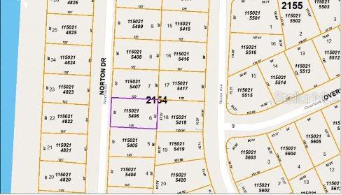 This image is a property tax map showing parcel boundaries, lot numbers, and street names — NORTON DRIVE, NORTH PORT, FL