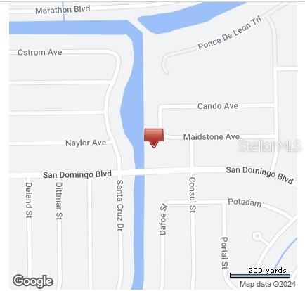 This is a map showing the location of a property near a canal — 14291 MAIDSTONE AVENUE, PORT CHARLOTTE, FL