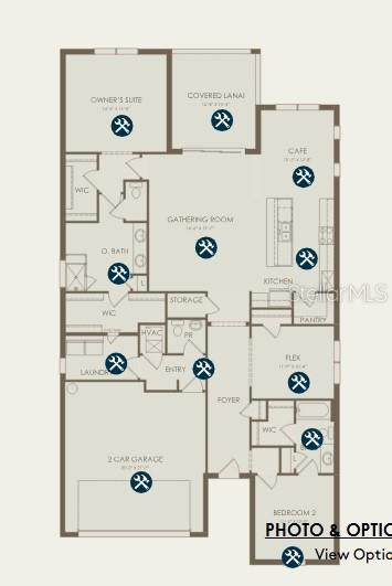 This is a floor plan for a single-story home with two bedrooms and a garage — 1758 PEPPER GRASS DRIVE, NORTH PORT, FL