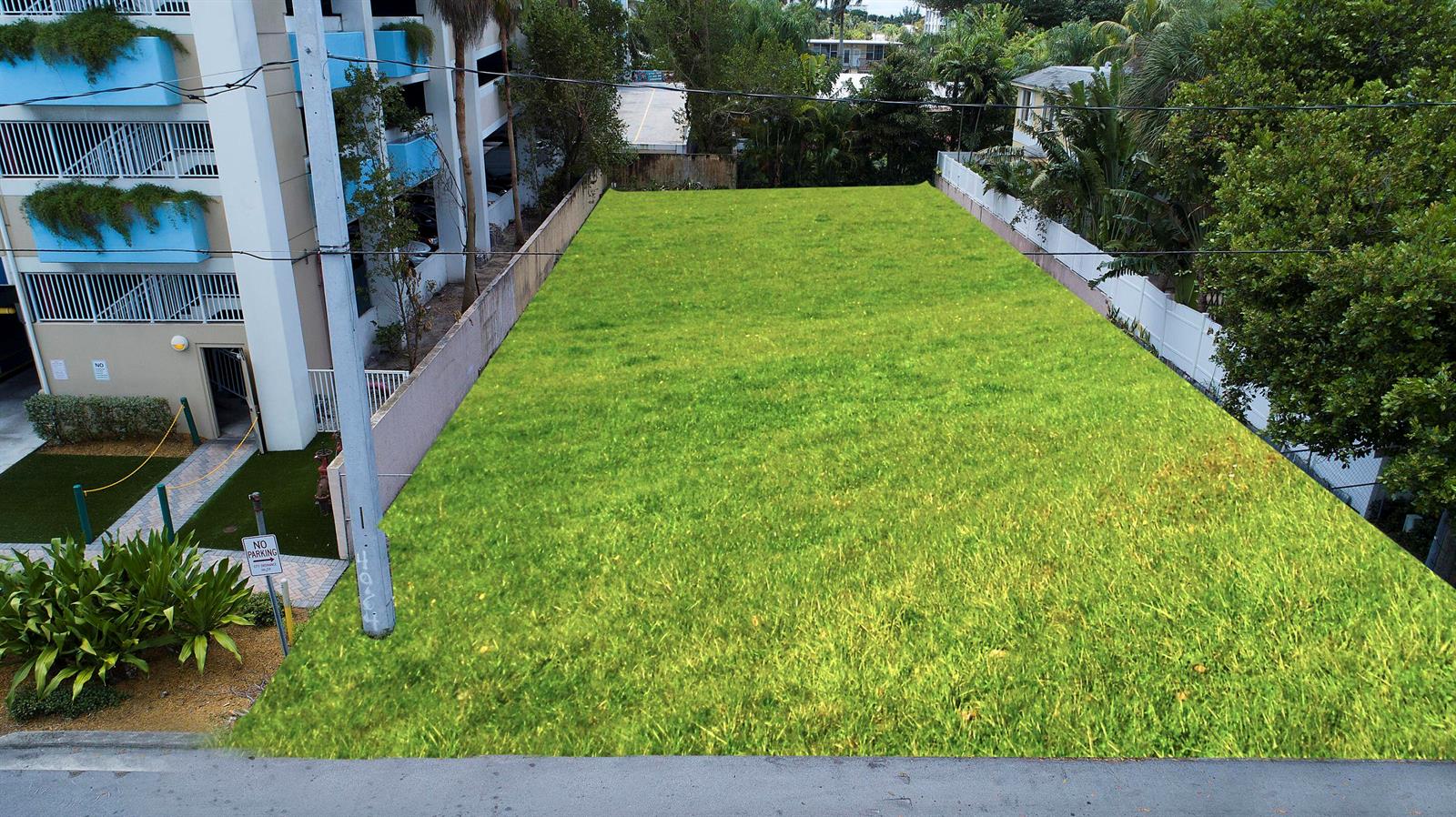 This is a rendering of a vacant rectangular lot covered in green grass — 1956 NE 2nd Street, Deerfield Beach FL 33441, DEERFIELD BEACH, FL