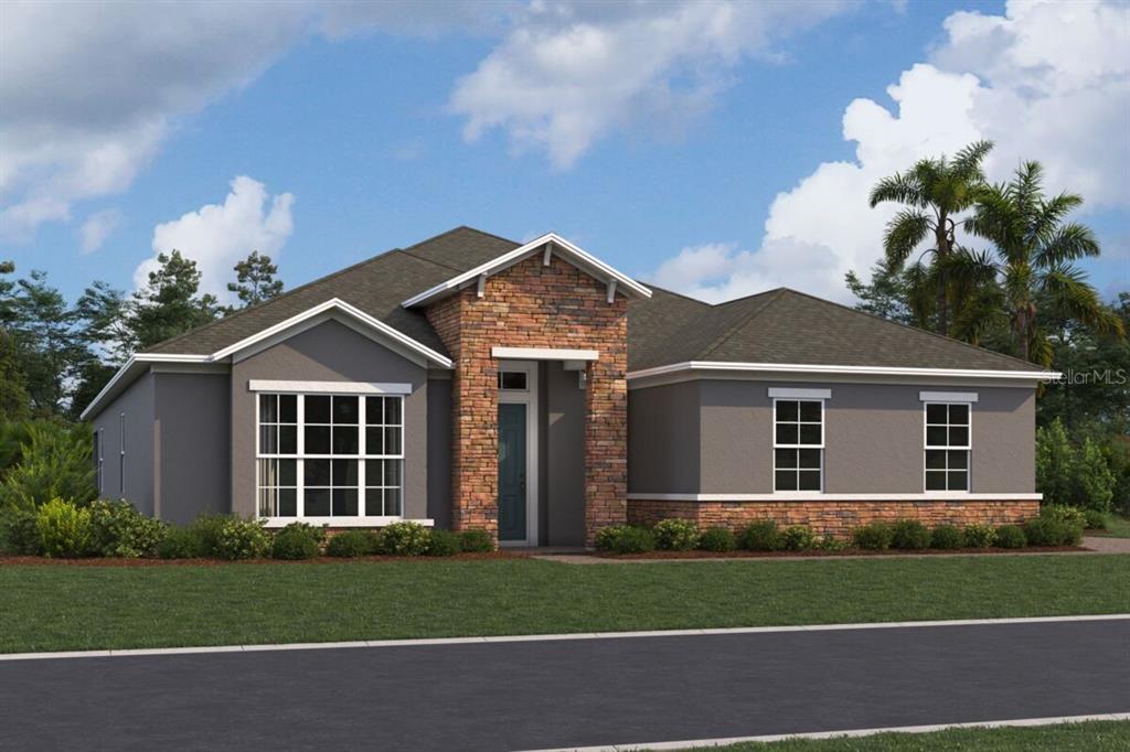 An unfinished interior space features exposed wooden framing, concrete block walls, and open ceiling joists — 3722 WOLVES CREEK PLACE, APOPKA, FL