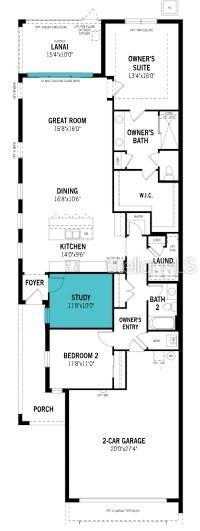 This is a floor plan for a single-story home with a two-car garage — 18476 GREEN GARDEN COURT, VENICE, FL