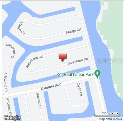 This is a map showing the location of a property on Meacham Circle — 15667 MEACHAM CIRCLE, PORT CHARLOTTE, FL