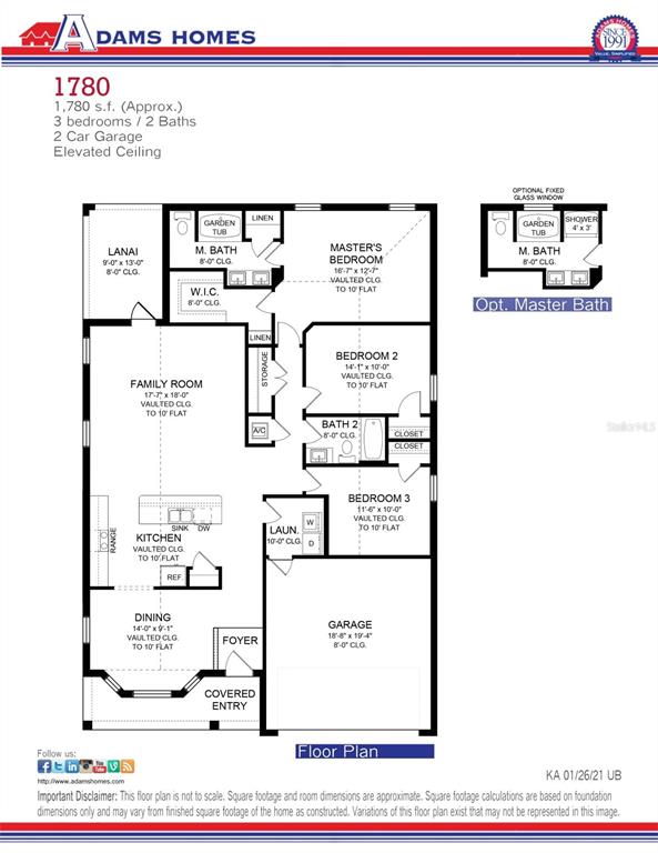 This is a floor plan for a three-bedroom, two-bathroom home with a two-car garage — 25039 SW 250TH PLACE, NEWBERRY, FL
