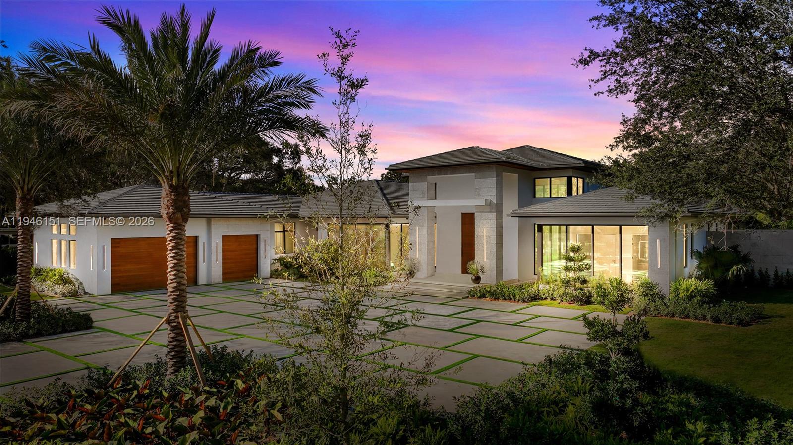Twilight Front of Structure — 7725 SW 114th St, Pinecrest FL 33156, PINECREST, FL