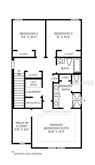 This is a floor plan showing the layout of a three-bedroom residential home — 13038 SUNSET GARDEN LANE, WINTER GARDEN, FL