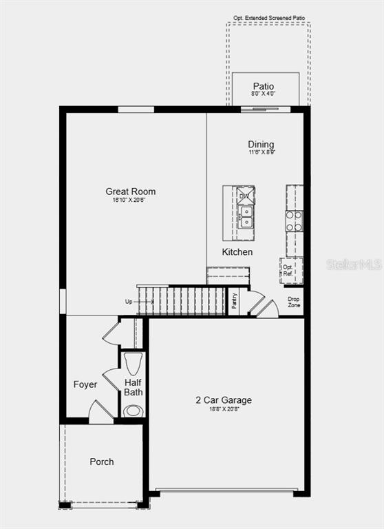 This is a floor plan for the first level of a home with a garage — 6529 EQUINOX LANE, NORTH FORT MYERS, FL