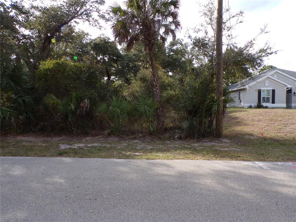 A vacant, wooded residential lot sits next to a single-story house — MAUKBACH TERRACE, NORTH PORT, FL