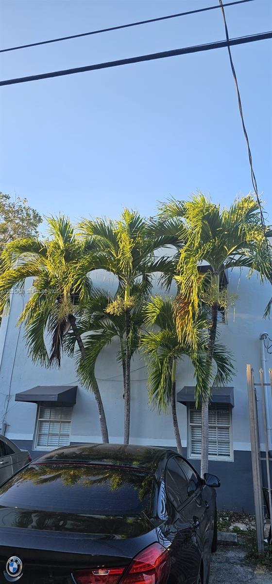 A black car is parked in front of a building with palm trees — 3615 Thomas Ave # 13, Miami FL 33133, MIAMI, FL