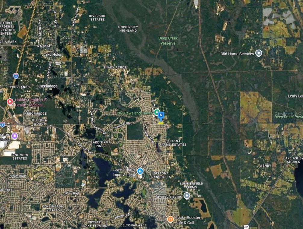 This is a satellite map view of the Deltona, Florida area — 3125 HYDER AVENUE, DELTONA, FL