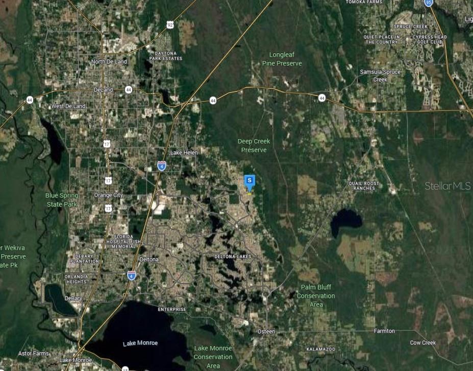This is a satellite map showing the area surrounding Deltona, Florida — 3125 HYDER AVENUE, DELTONA, FL