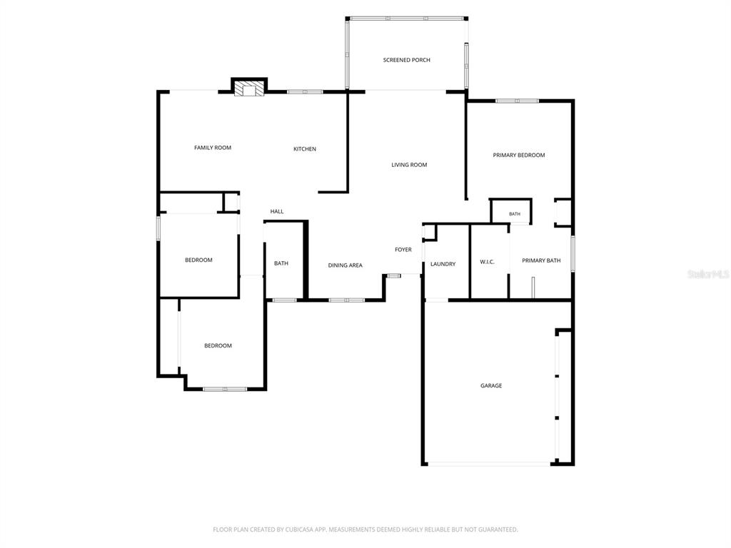 This is a floor plan of a single-story house with a garage and screened porch — 18 CARRIAGE CREEK WAY, ORMOND BEACH, FL