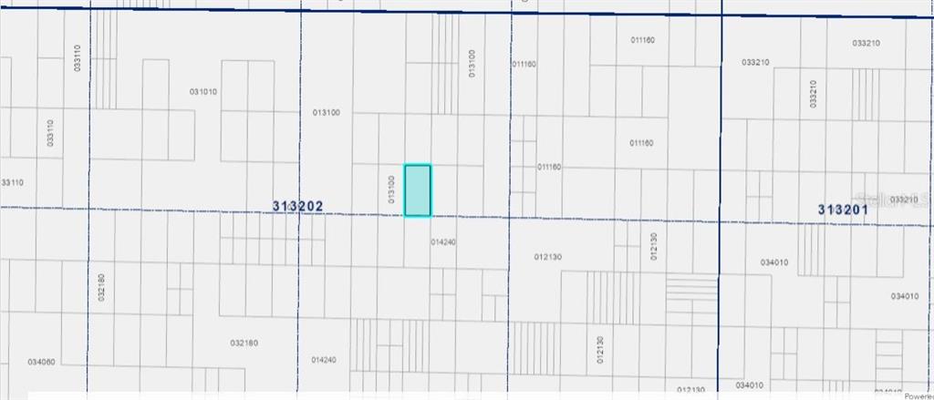 This is a property tax map showing a highlighted parcel of land — KICCO ROAD, FROSTPROOF, FL