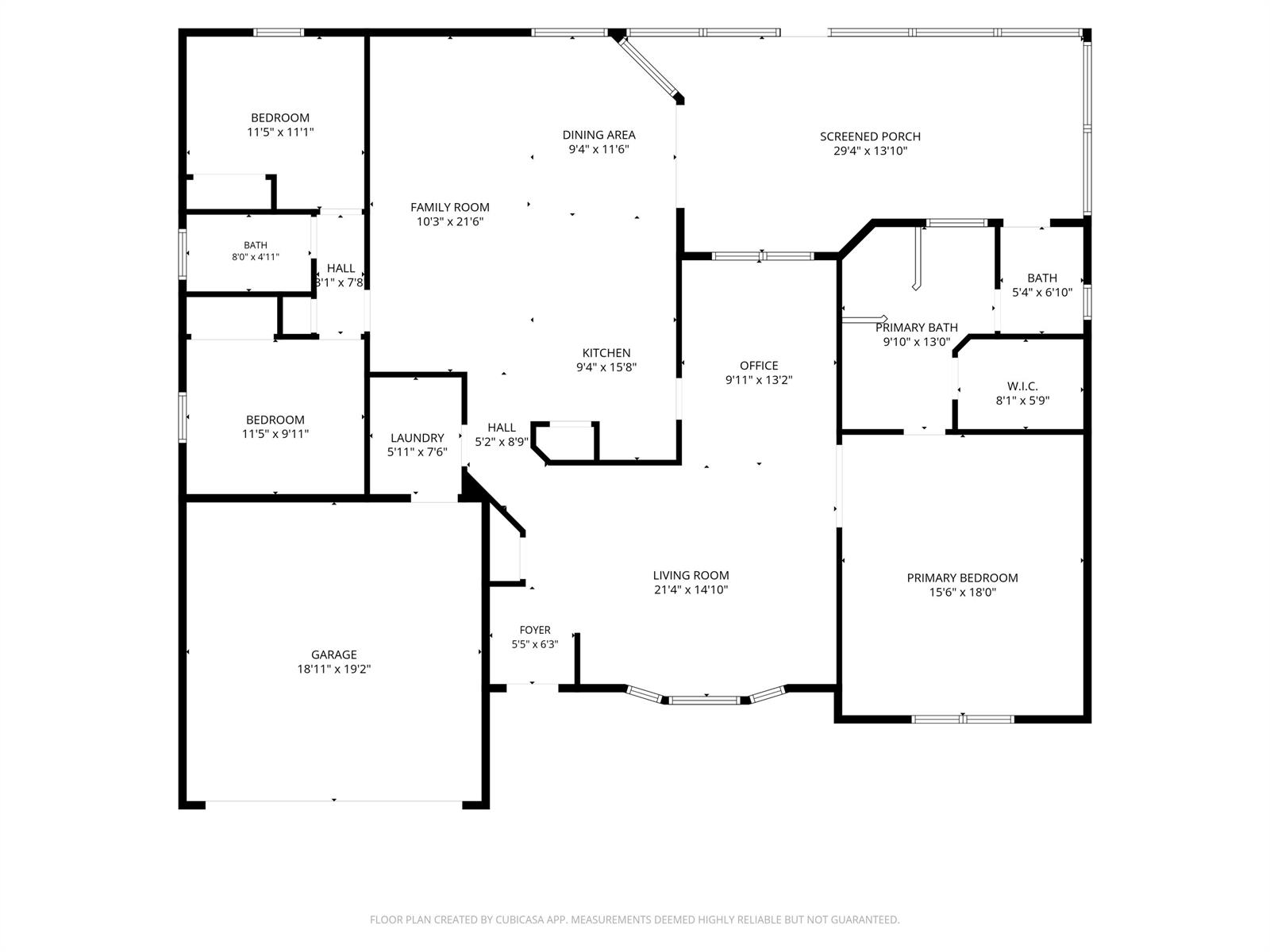 This is a floor plan of a house featuring a garage, three bedrooms, and a porch — 474 Arbor Street, Sebastian FL 32958, SEBASTIAN, FL