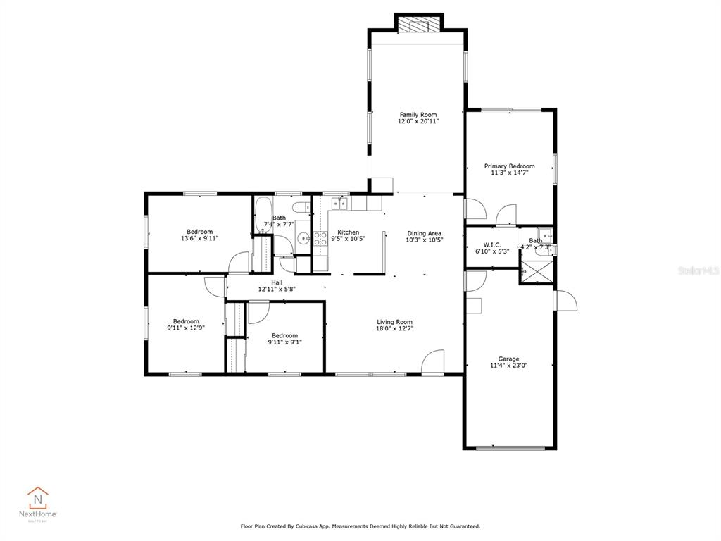This is a floor plan of a single-story house with four bedrooms and a garage — 13746 MARTINIQUE DRIVE, SEMINOLE, FL