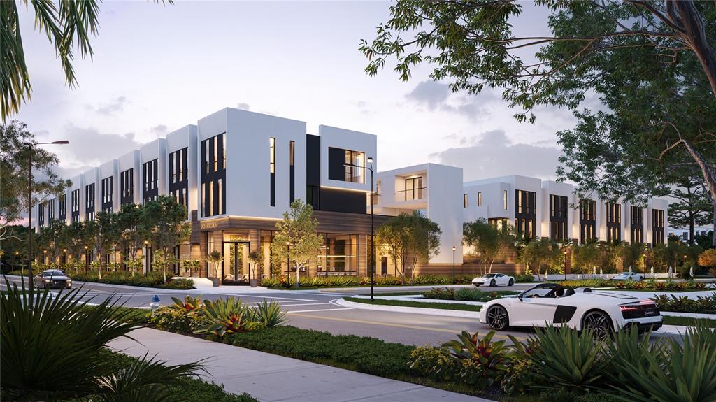 This is a rendering of a modern multi-story residential complex with white facades and balconies — 1611 4TH STREET, SARASOTA, FL