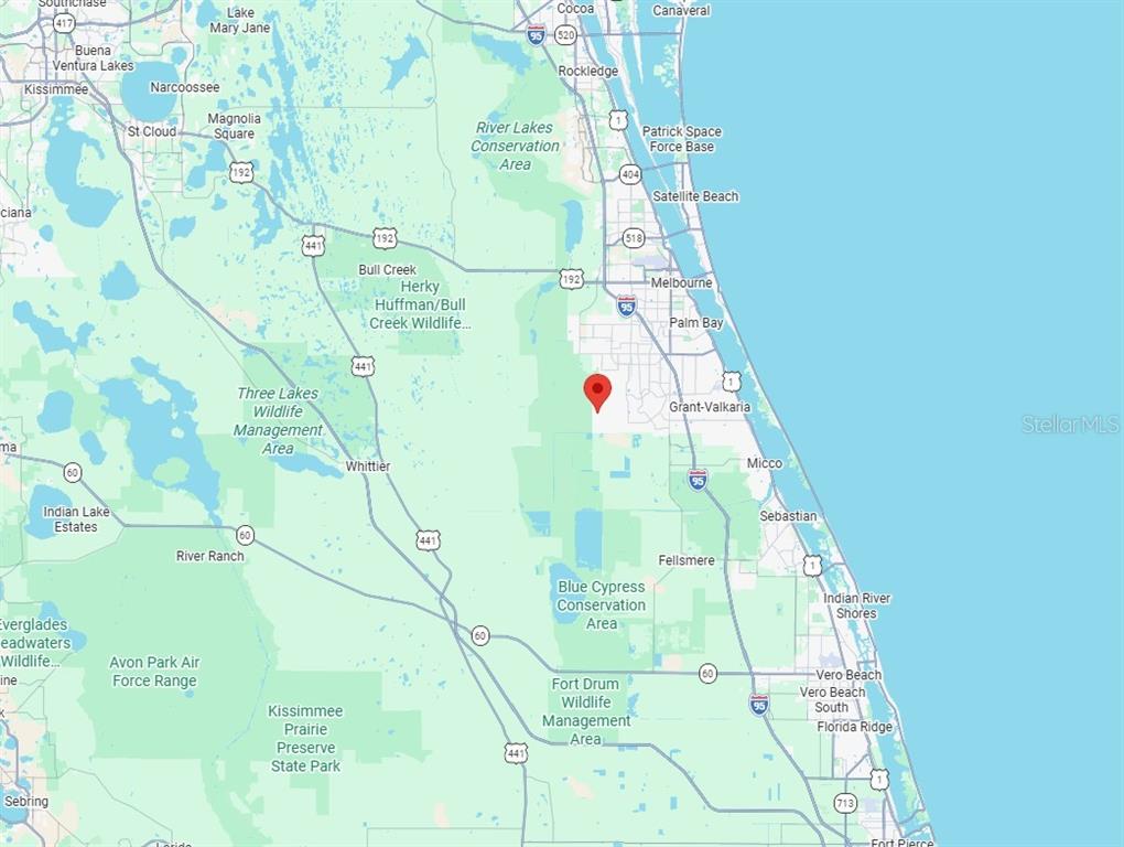 This is a map showing the location of a property in Florida — 2466 LANDRUM AVENUE SW, PALM BAY, FL