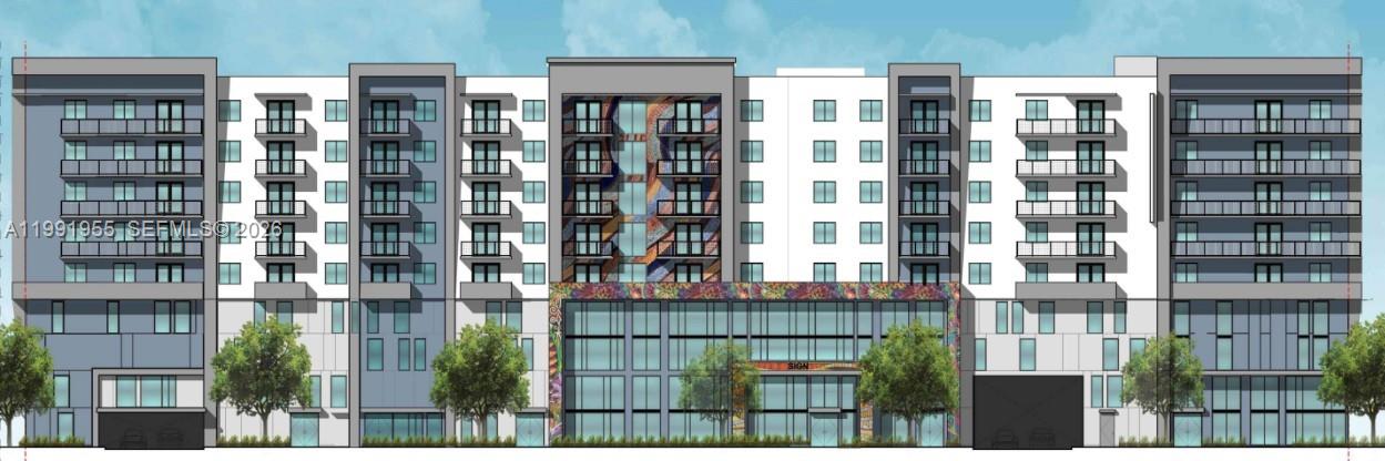 This is an architectural rendering of a multi-story apartment building with a modern facade — 2828 SW 37th Ave, Miami FL 33133, MIAMI, FL