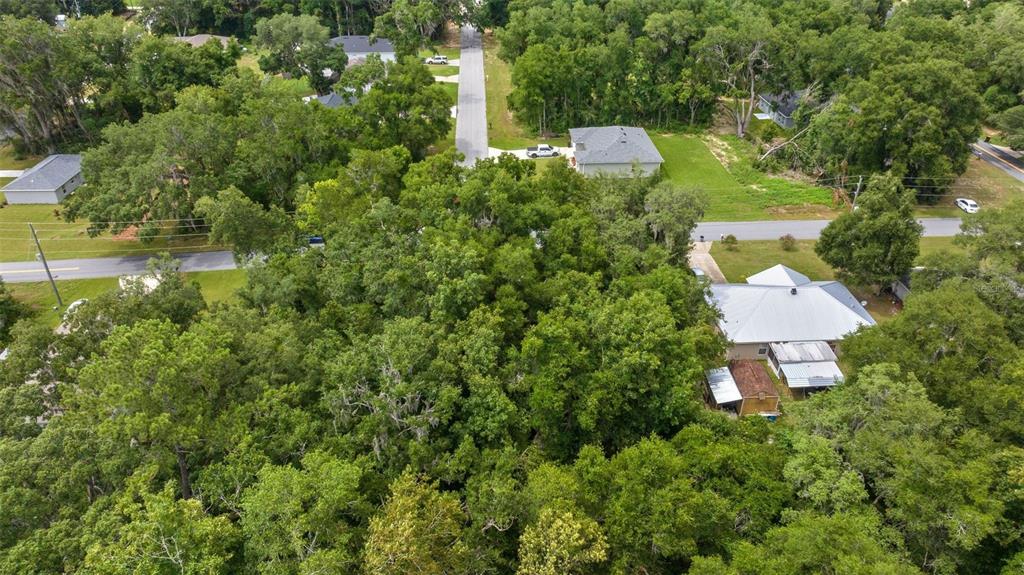 An aerial view shows a wooded residential lot with a house and surrounding neighborhood streets — SW 131ST PL ROAD, OCALA, FL