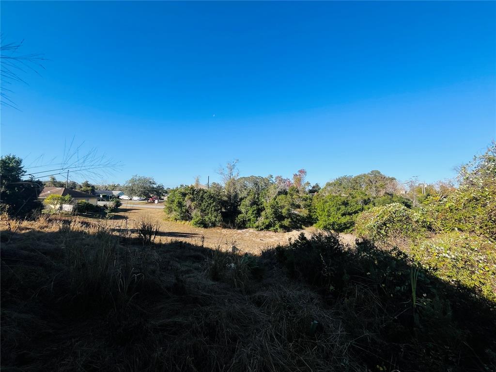 A view of a grassy, undeveloped lot with surrounding trees and a distant house — 2106 E GLORIA DRIVE, DELTONA, FL