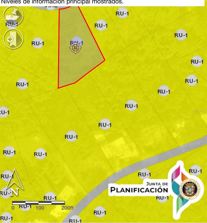 This is a zoning map showing a parcel of land designated as RU-1 — CALLE PITIRRE Lot 47, MAYAGUEZ, PR