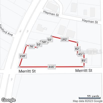 This is a map showing the property boundaries and dimensions of a land parcel — S RONALD REAGAN BOULEVARD, ALTAMONTE SPRINGS, FL