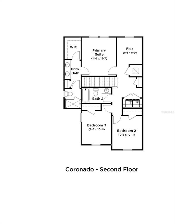 This is a floor plan for the second level of a residential home — 2712 MEADOW CREST DRIVE, ST CLOUD, FL