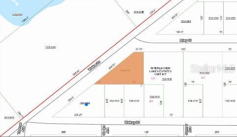 This is a property tax map showing parcel boundaries and street names in Interlachen Lakes Estates — RILEY STREET, INTERLACHEN, FL