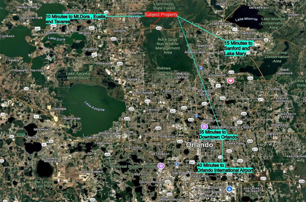 This map shows the location of a property relative to surrounding cities and landmarks — CYPRESS MILL ROAD, SORRENTO, FL