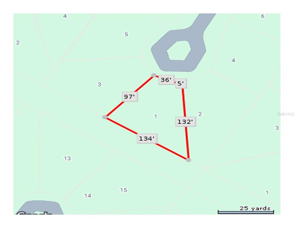 This is a map showing the property boundary lines and dimensions of a residential lot — 1 BOBOLINK PLACE, PLACIDA, FL