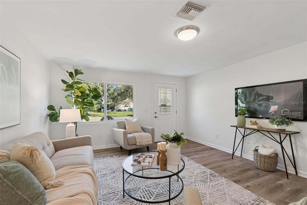 This floor plan shows a house layout with four bedrooms, a pool, and a garage — 2195 GLEN DRIVE, SAFETY HARBOR, FL