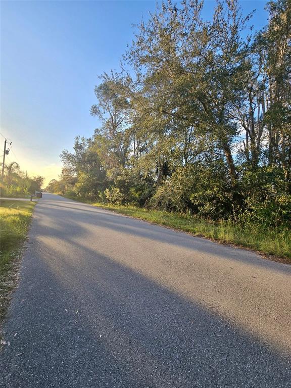 A paved road stretches into the distance alongside a line of trees under a clear sky — 3402 39TH ST SW, LEHIGH ACRES, FL