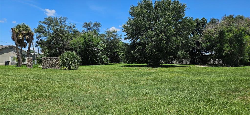 A grassy, vacant lot features several large trees and a stone wall on the left — 4001 DUNDEE ROAD, WINTER HAVEN, FL