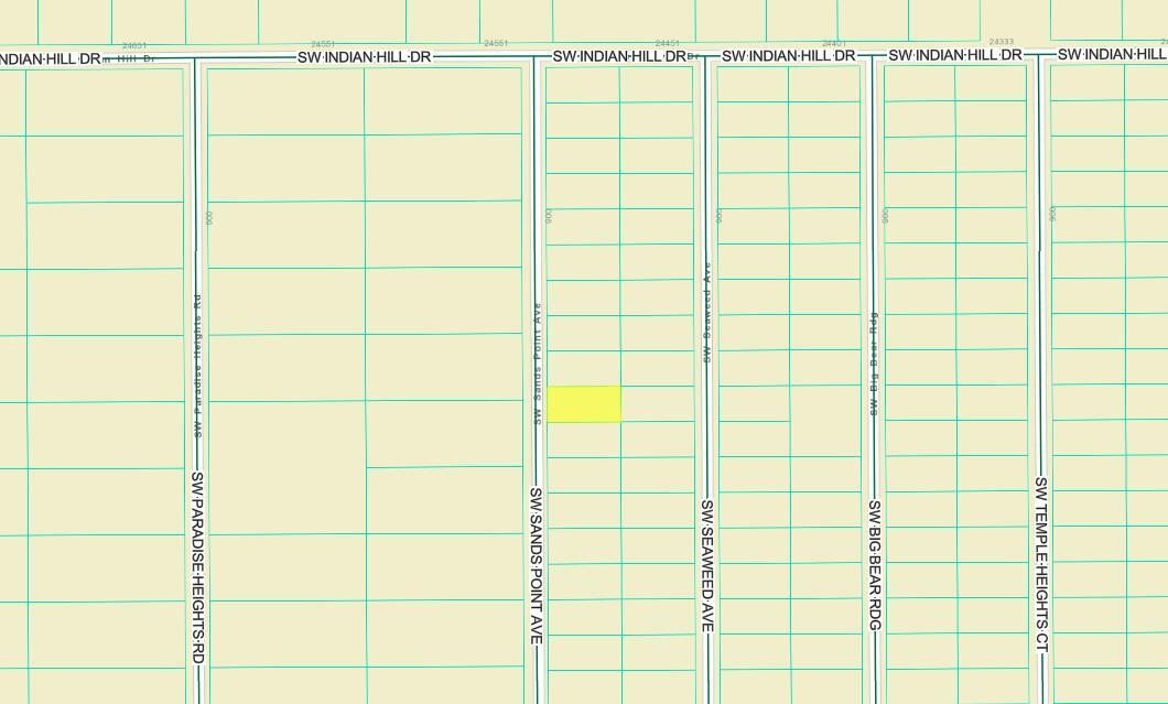 This is a map showing residential street layouts and property lot lines — Tbd Sw Sands Point Ave, FL 34431, FL