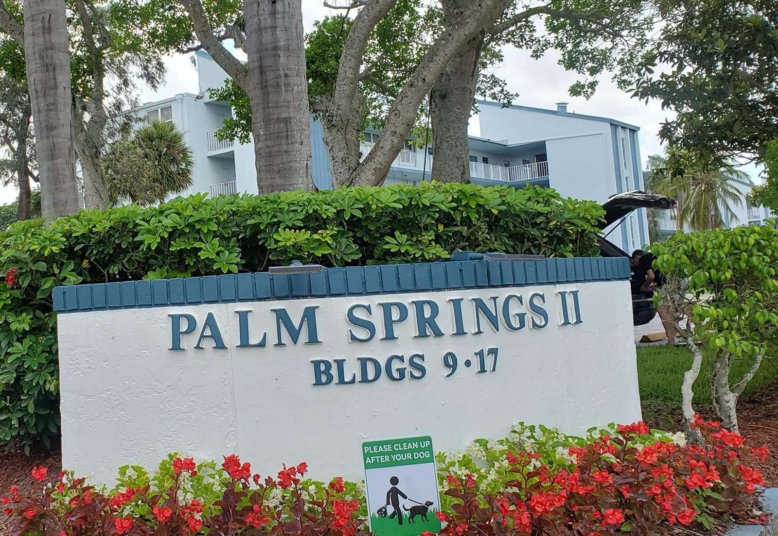 A sign for Palm Springs II buildings 9-17 stands in front of a multi-story apartment complex — 7680 NW 18th Street # 105, Margate FL 33063, MARGATE, FL
