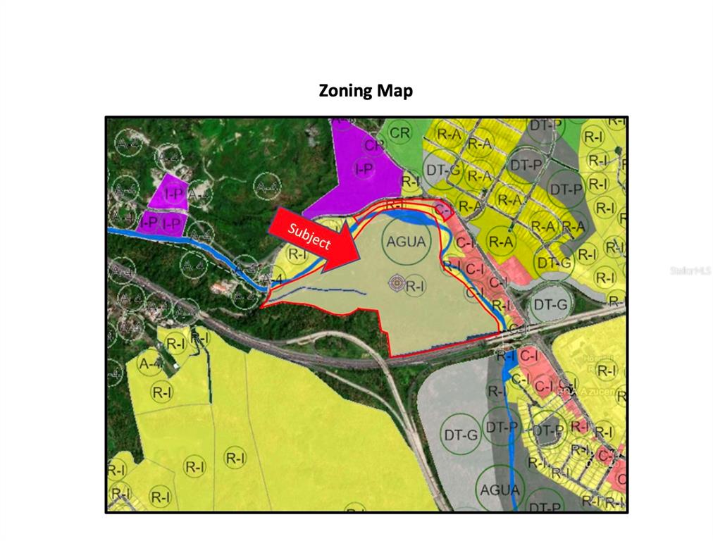 This is a zoning map showing various land use designations for a specific geographic area — CARR 198 BA. TEJAS, HUMACAO, PR