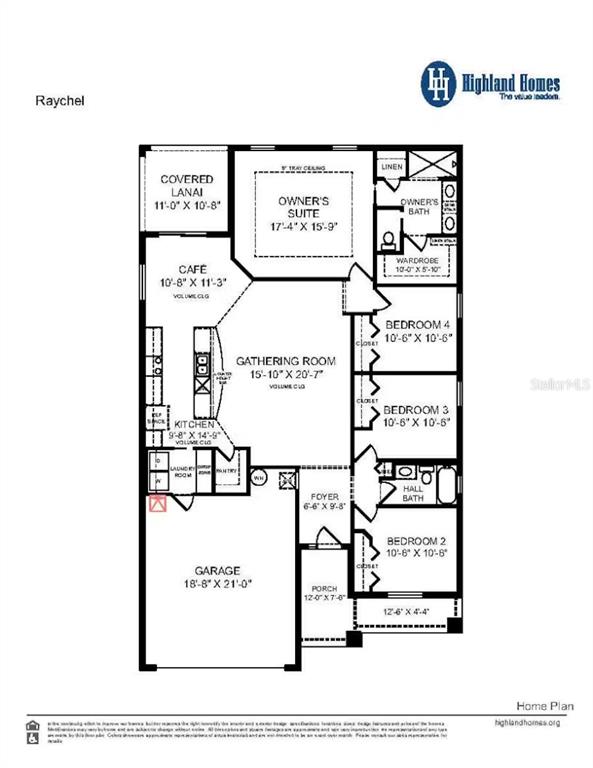 This is a floor plan for a single-story home featuring four bedrooms and a garage — 644 SW 77TH CIRCLE, OCALA, FL
