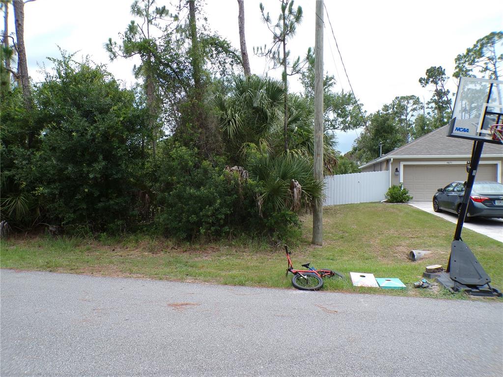 A grassy vacant lot sits next to a house with a driveway and basketball hoop — LUMMUS STREET, NORTH PORT, FL